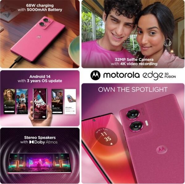 Motorola Edge 50 Fusion (Hot Pink, 128 GB) - Image 5