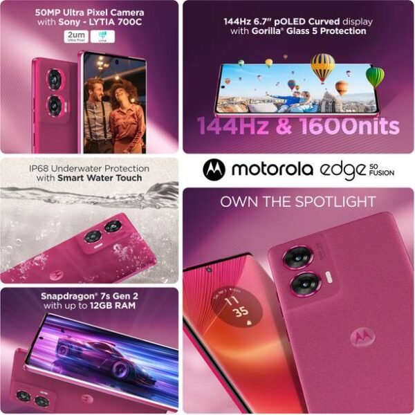 Motorola Edge 50 Fusion (Hot Pink, 256 GB) - Image 4