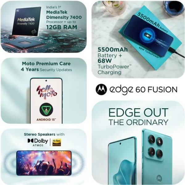 MOTOROLA Edge 60 Fusion 5G (PANTONE Amazonite, 256 GB) - Image 5
