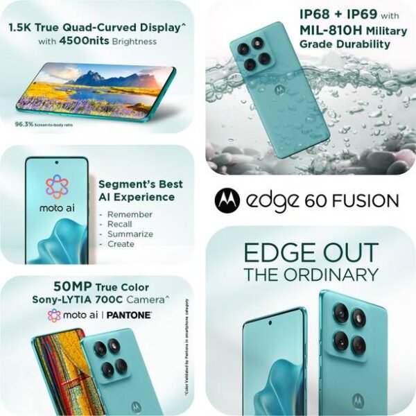 MOTOROLA Edge 60 Fusion 5G (PANTONE Amazonite, 256 GB) - Image 4