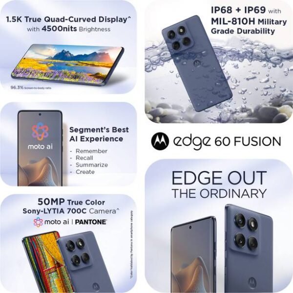 MOTOROLA Edge 60 Fusion 5G (PANTONE Slipstream, 256 GB) - Image 4