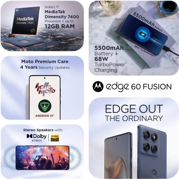 MOTOROLA Edge 60 Fusion 5G (PANTONE Slipstream, 256 GB) - Image 5