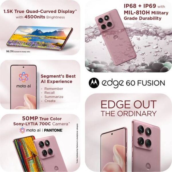 MOTOROLA Edge 60 Fusion 5G (PANTONE Zephyr, 256 GB) - Image 4