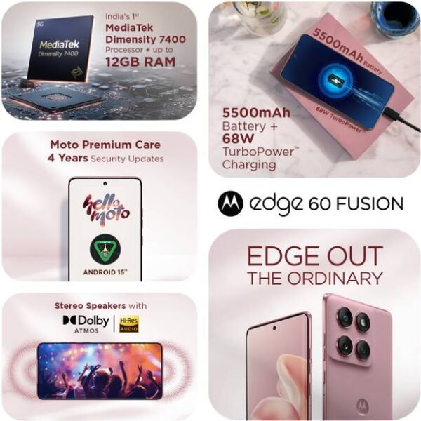 MOTOROLA Edge 60 Fusion 5G (PANTONE Zephyr, 256 GB) - Image 5