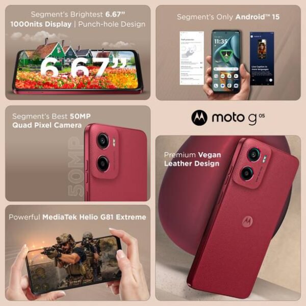 MOTOROLA g05 (Plum Red, 64 GB) - Image 4
