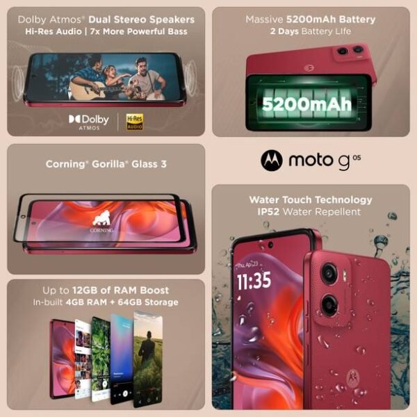 MOTOROLA g05 (Plum Red, 64 GB) - Image 5