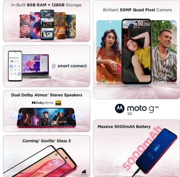 Motorola g45 5G (Viva Magenta, 128 GB) - Image 5