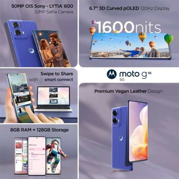 Motorola G85 5G (Cobalt Blue, 128 GB) - Image 4