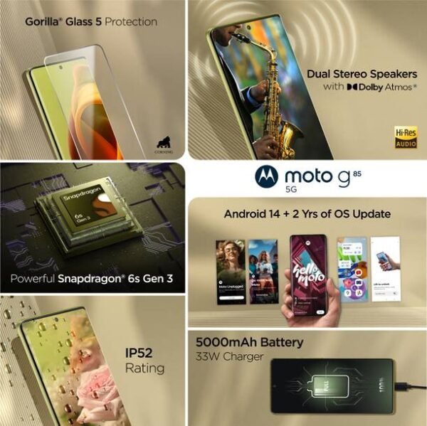 Motorola G85 5G (Olive Green, 256 GB) - Image 5