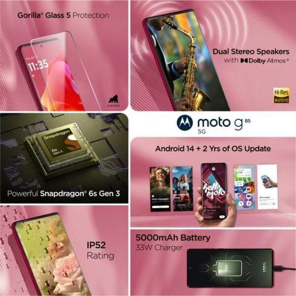 Motorola G85 5G (Viva Magenta, 128 GB) - Image 4