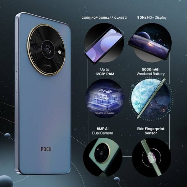 POCO C61 (Ethereal Blue, 64 GB) - Image 3
